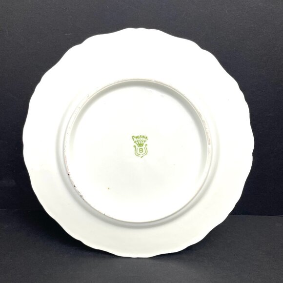 Set of 5 Vintage RS Prussia Dessert Saucers Cherry Design (4 Good + 1 Damaged) - Picture 7 of 10